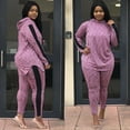thumbnail image 2 of Babysbule Womens Sets Women Casual Loose O-Neck Long Sleeve Solid Color Tops And Pants Two-pieces, 2 of 9