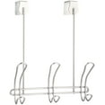 thumbnail image 2 of iDesign Classico Over the Door Organizer Hooks for Coats, Hats, Robes, Towels, 3 Hooks, Chrome, 2 pack, 2 of 2