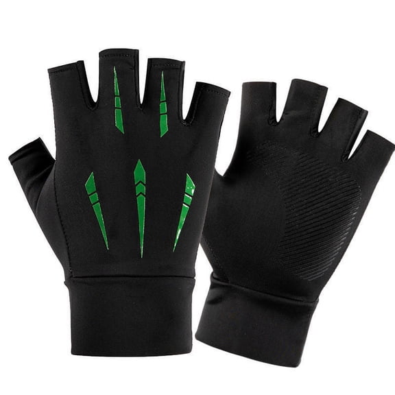 Ice silk sunscreen men and women exposed finger breathable fishing outdoor sports non-slip driving gloves