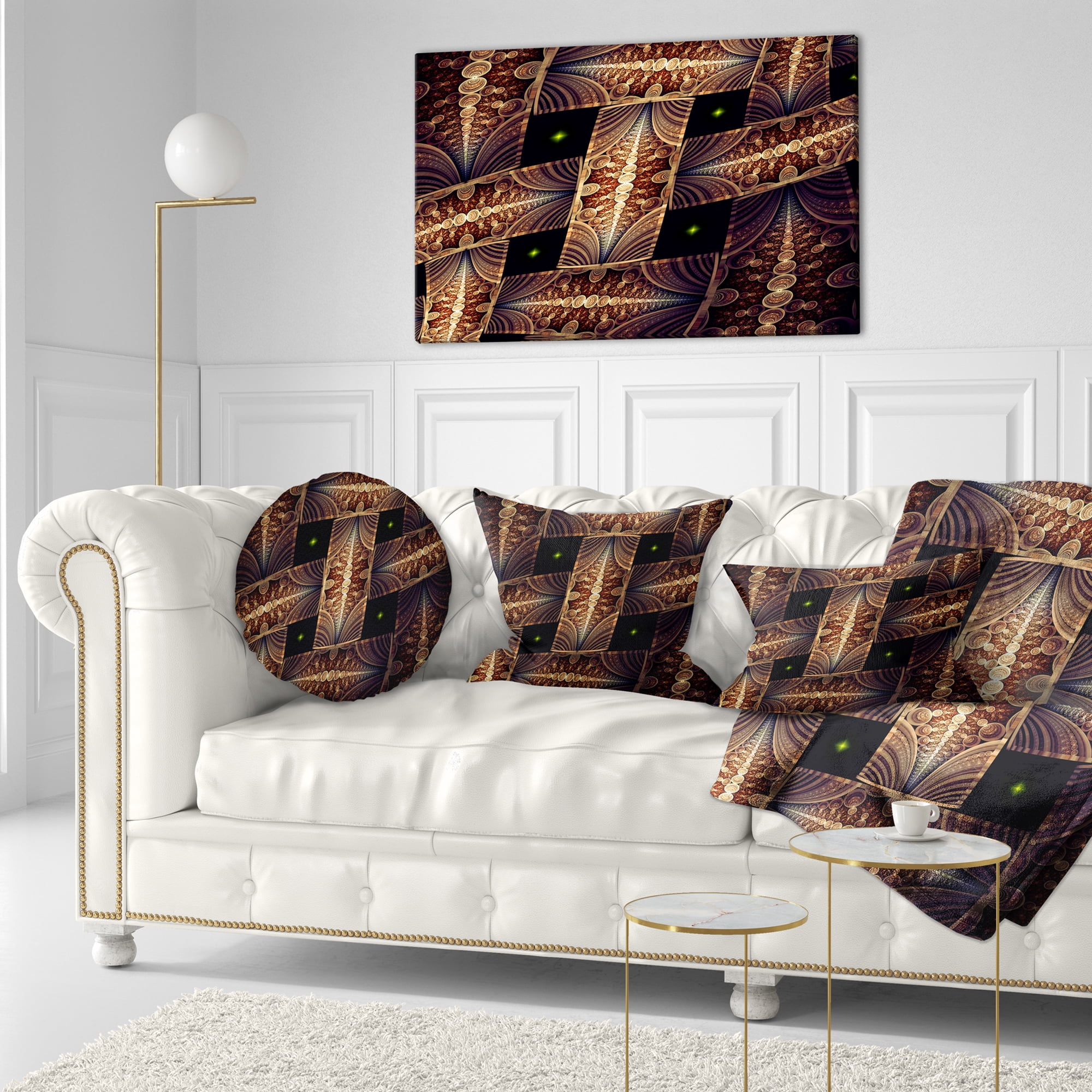 Designart Beautiful Metallic Braiding Pattern - Abstract Throw Pillow - 12x20