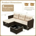 thumbnail image 6 of Resenkos Patio Furniture Sets,Outdoor & Patio Furniture Sets,2-Piece Outdoor Wicker Furniture Set with Tempered Glass Coffee Table and Soft Cushions-Beige, 6 of 11
