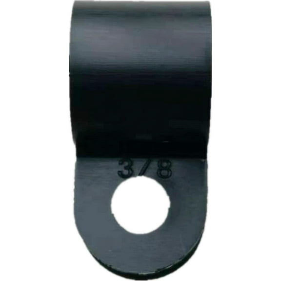 R-Type Clip Cable Fastener Wire Clamp Nylon Screw Mounting Electrical Grip Wire Clips with (100 Pack) (3/8 Inch, Black)