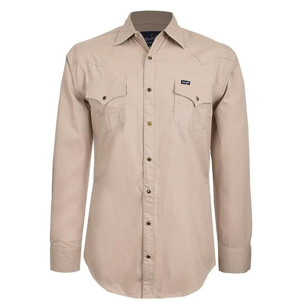 Camisa Vaquera Wrangler Hombre Manga Larga N02 beige G Walmart en linea