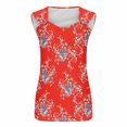 thumbnail image 4 of ZVAVZ Tank Top for Women 2025 Womens Dressy Fashion Print Sleeveless Tee Tops Summer V Neck Camisole Ring Straps Workout Basic Shirts Red,2XL, 4 of 4