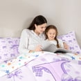 thumbnail image 5 of Erosebridal Kawaii Bowknot 7-Piece Twin Bedding Sets For Kids Girls,Purple Letter I Initial Lettering Bedding Comforter Set,Colorful Stars Reversible, 5 of 7
