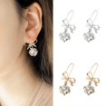 thumbnail image 3 of Ruanlalo Fashion Women Bow Shiny Rhinestones Ball Dangle Hook Earrings Party Jewelry Gift Silver, 3 of 6