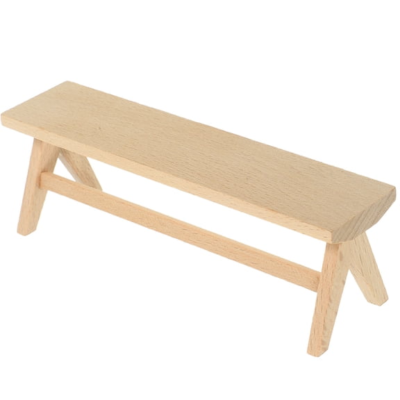 Niceauty Miniature Bench Beige Wood 1Pcs DIY Projects Decorative