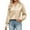 Beige, variant on Womens Business Casual Tops Dressy Work Long Sleeve Shirts V Neck Silk Satin Blouses Cute Fall Outfits