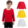 thumbnail image 7 of Cowsor Kids Basic Cotton Shirts 3 Pack Girls Boys Long Sleeve Tshirt Crewneck Top Casual Solid Color T-Shirt Soft Comfy Tee, 7 of 7