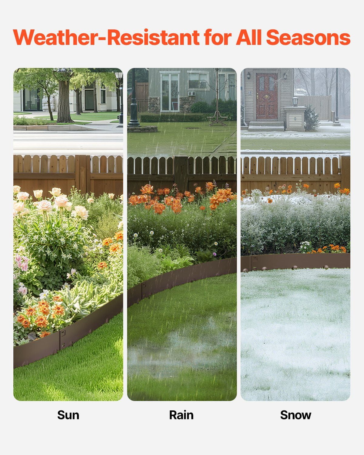 Steel Landscape Edging,5 Packs 39x5 in Rust-Resistant Metal Landscape Edging,Bendable Garden Edging Border,Heavy Duty Lawn Edging,Easy-to-Install,Flower Bed Yard Pathway Divider Brown