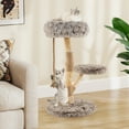 thumbnail image 2 of Gymax Solid Wood Cat Tower Modern Cat Scratching Tree w/Luxurious Perch Teasing Rope, 2 of 9