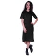 thumbnail image 2 of Moomaya Womens Straight Short Sleeve Dress Plain Casual Relaxed Fit Dresses w/ Pockets, 2 of 7