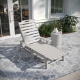 thumbnail image 3 of Merrick Lane Gaylord Set of 2 Adjustable Adirondack Loungers with Cup Holders- All-Weather Indoor/Outdoor HDPE Lounge Chairs in White, 3 of 12