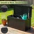 thumbnail image 4 of 100 Gallon Deck Box, Resin Outdoor Storage Box for Outdoor Pillows, Garden Tools and Pool Supplies, Waterproof, Lockable, Black, 4 of 7