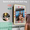 thumbnail image 3 of Aris Medicine Cabinet with Mirrors and Lights, 16'' x 28'' Recessed/Wall Mounted Bathroom Cabinet, 3 Mode Lights, Anti-Fog, Dimmable, Gold, 3 of 8