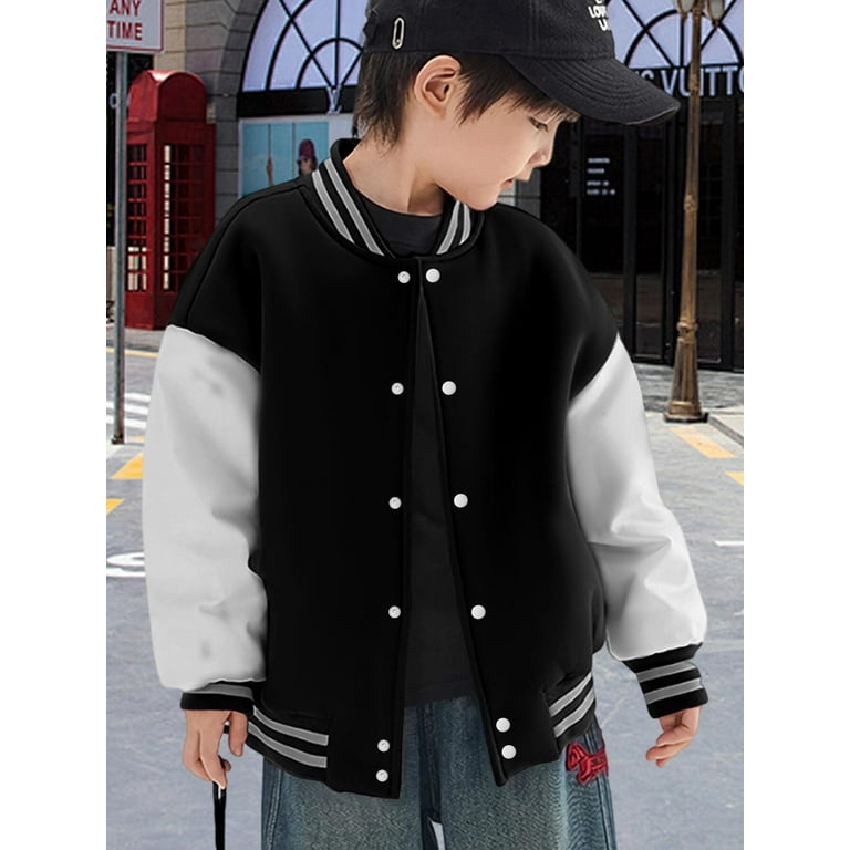 Youth Baseball Jacket fashion Graphic Hoodie for Boys Hip Hop