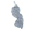 thumbnail image 1 of Sterling Silver 16" 1.2mm Box Chain NEW JERSEY State Pendant Necklace, 1 of 2
