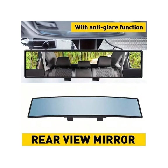 11.8-Inch Car Wide-Angle Rearview Mirror | Anti-Glare HD Glass, Clip-On Design | Boost Driving Safety & Visibility