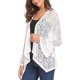 thumbnail image 2 of Women's Swimsuit Beach Cover Up Lace Cardigan Bathing Suit Long Sleeve Beachwear White Grande White Grande Xishao ropa, 2 of 2