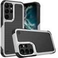 thumbnail image 2 of For Samsung Galaxy S23 Ultra Heavy Duty Hybrid Armor Rubber TPU Hard Drop Proof Dot Rugged Tough Durable Cover ,Xpm Phone Case [ Black White ], 2 of 3