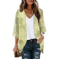 thumbnail image 1 of Puntoco Abrigo Cárdigan De Manga Abullonada Con Estampado Floral Para Mujer Blusa Suelta De Gasa Para Cubrir Blusas Informales Liquidación Puntoco Puntoco-1, 1 of 4