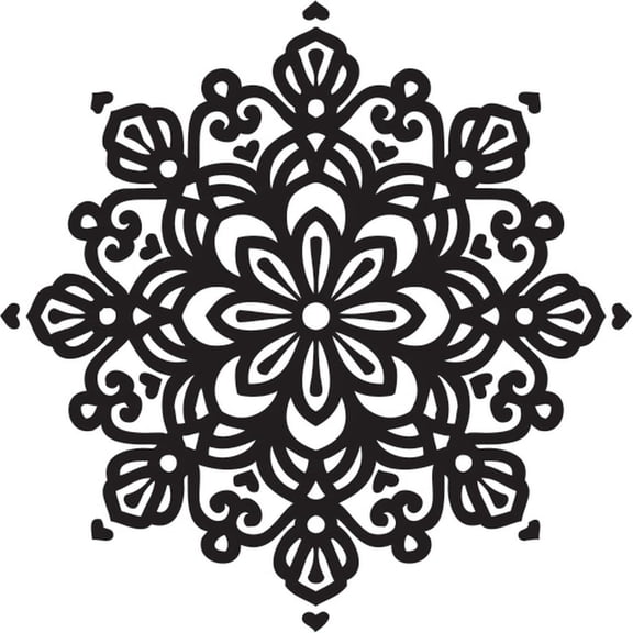 Printtoo Floral Mandala Pattern Round DIY Stamp Wooden Rubber Stamps-2 Inch