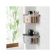 thumbnail image 2 of Cocina Baño Almacenamiento de plástico Triángulo Organizador Estante de ducha Esquina Cesta montada en la pared Caddy con ventosa Verde, 2 of 5
