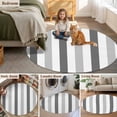 thumbnail image 6 of Area Rug 48in, Minimalist Art Grey Stripes Floor Carpet Living Room Rug, Abstract Geometric Vertical Line Non-Slip Welcome Mat Indoor Rugs for Bedroom Dining Room, 6 of 9