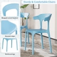 thumbnail image 5 of VECELO Stackable Patio Dining Chair Set of 4, Outdoor/Indoor Dining Chairs for Restaurant, Poolside and Garden, No Assembly, Blue, 5 of 14