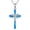 Blue Opal, variant on Cross Necklace Sterling Silver Turquoise/Opal Cross Pendant Necklace Religious Jewelry Gifts