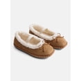 thumbnail image 2 of Wonder Nation Toddler, Little and Big Girls Faux Suede Whipstitch Ballet Shoes, 2 of 5