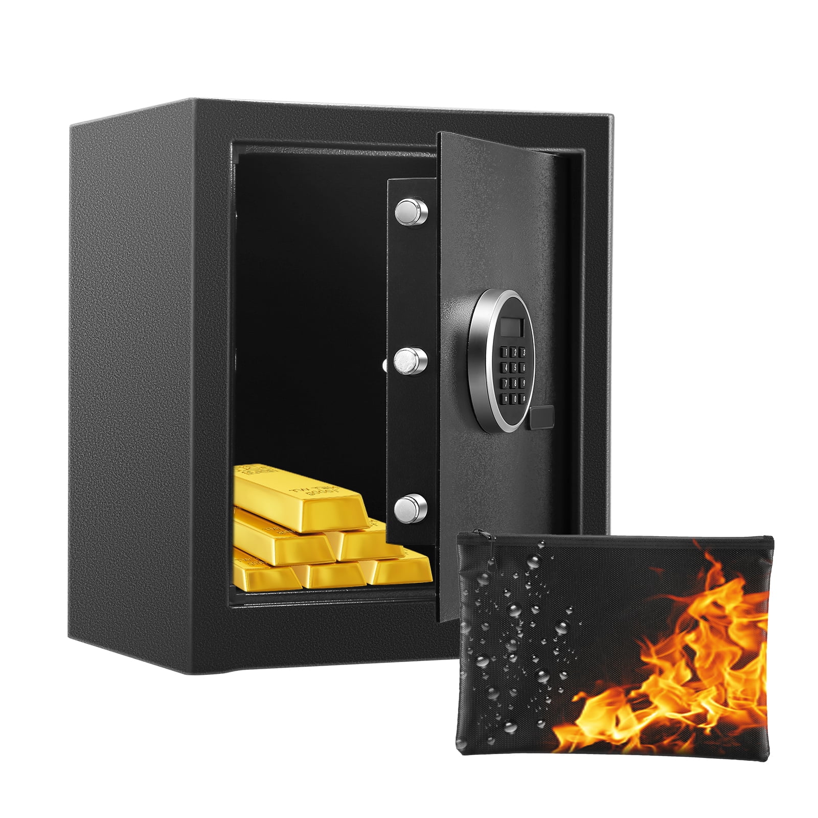 SRWTRCHRY 2.3 Cubic Feet Safes Fireproof Waterproof,Safe Box with LCD