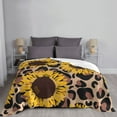 thumbnail image 6 of XMXT Flannel Throw Blanket for Couch, Leopard Sunflower Print Bed Sofa Decor Blankets for Home Bedroom, 80 x 60 inches, 6 of 9