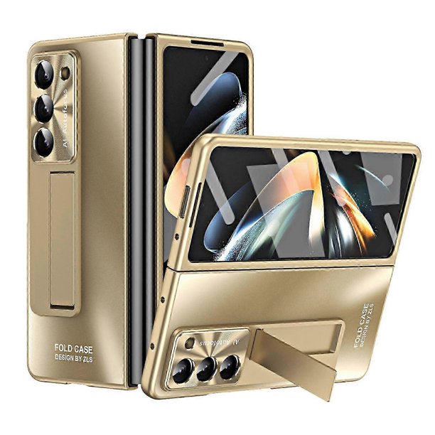 Z Fold 5 Case with Screen Protector, Matte Leahter Hybrid PC Hard All-Inclusive Shockproof Case with Stand for Samsung Galaxy Z Fold 5 2023