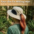 thumbnail image 3 of Solaris Women Ponytail Sun Hat for Hiking Fishing Gardening Outdoor UV Protection Safari Cap, Breathable Mesh and Ponytail Hole Opening, Olive, 3 of 7