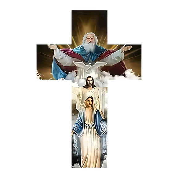 Wall Cross, Hand-Carfted Catholic Crucifix,Wooden Religious Cross ,Wall Hanging Art Rustic Decor Wall Cross for Home Garden Living Room Bedroom