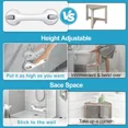 thumbnail image 2 of Shower Foot Rest Wall Pedicure Stool Shaving Legs Bathroom Powerful Suction Cups Stand Small Spaces 12 Inches, 2 of 5