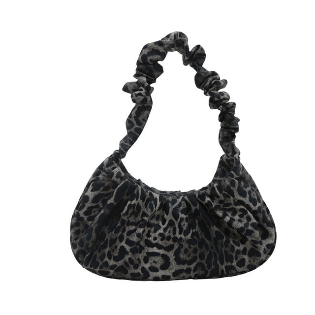 Bolso Mano Crescent Bag Mujer PU Cuero Leopard Print Hobo para Viajes Compras