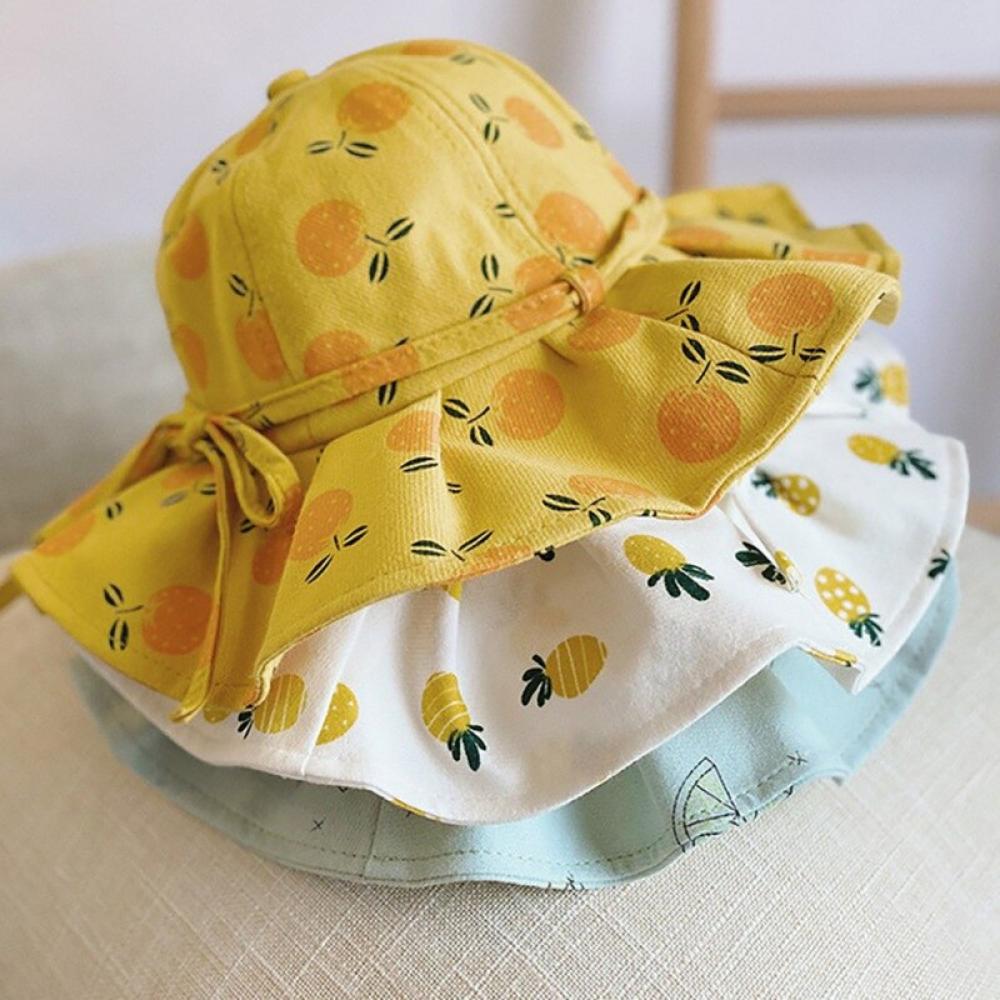 Zerofeel Baby Summer Outdoor Bucket Hat Kids Children Print Fruit Pattern Cap Sun Beach Caps Lovely Lace Princess Brim Baby Girl Sun Hats Walmart Com Walmart Com