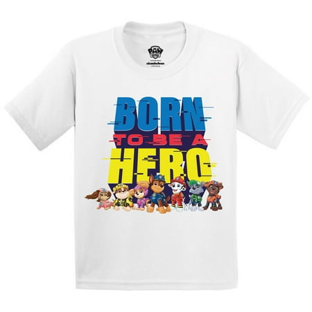 

Paw Patrol Toddler Shirt for Kids - 3 4 5 Years Old - Born To Be A Hero Paw Patrol Tee Movie
