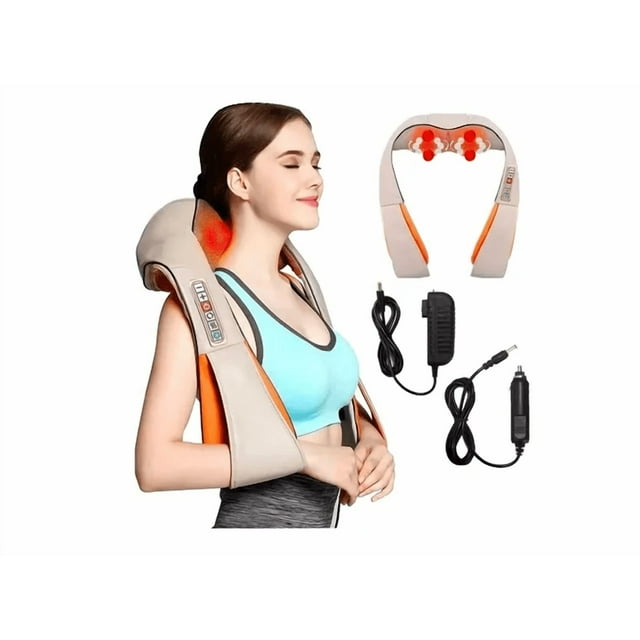 Masajeador Xtellar beige Portatil Cuello Espalda Con Calor Casa O Coche