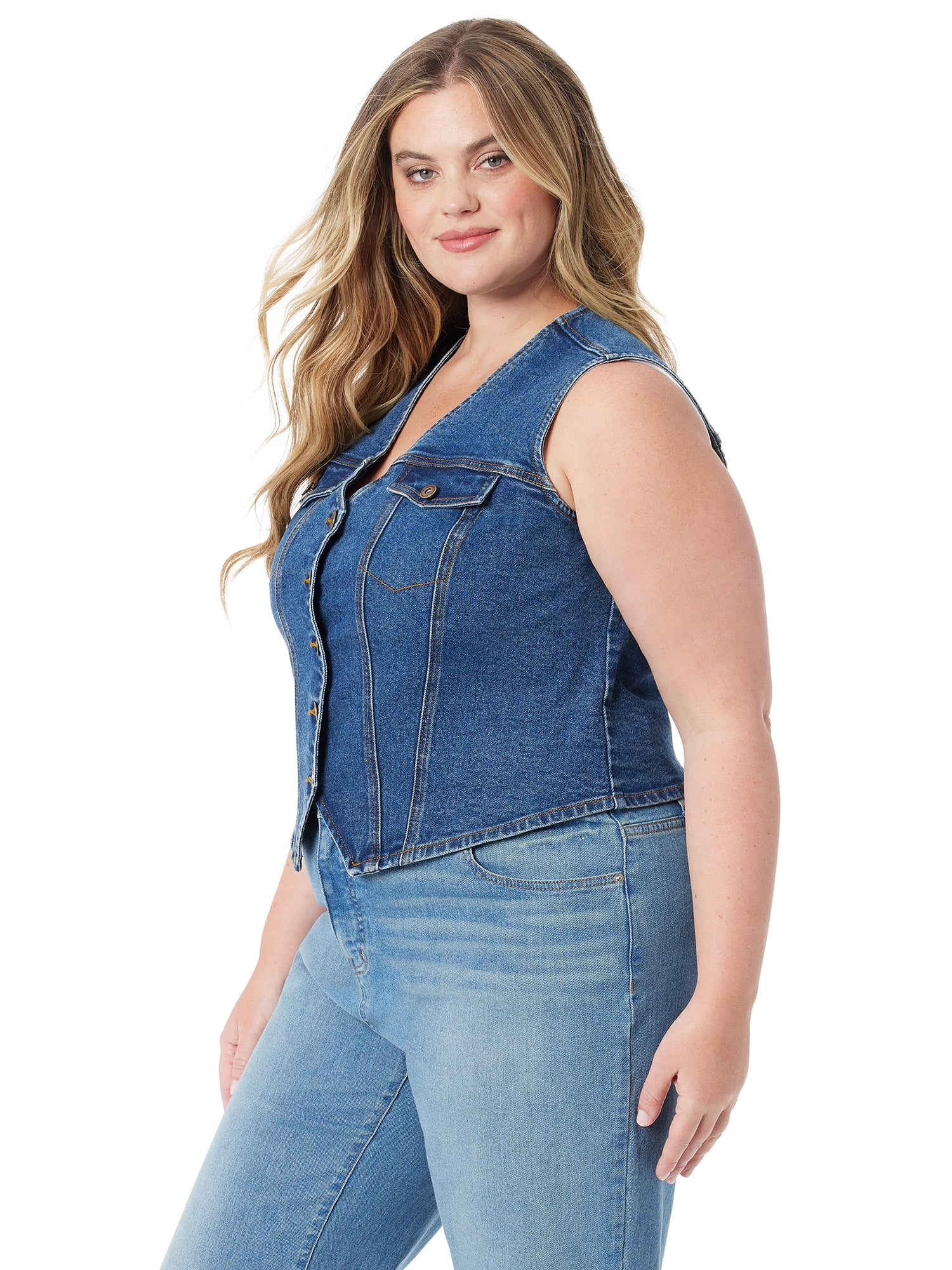 Jessica Simpson Women's and Women's Plus Denim Vest, Sizes XS-5X