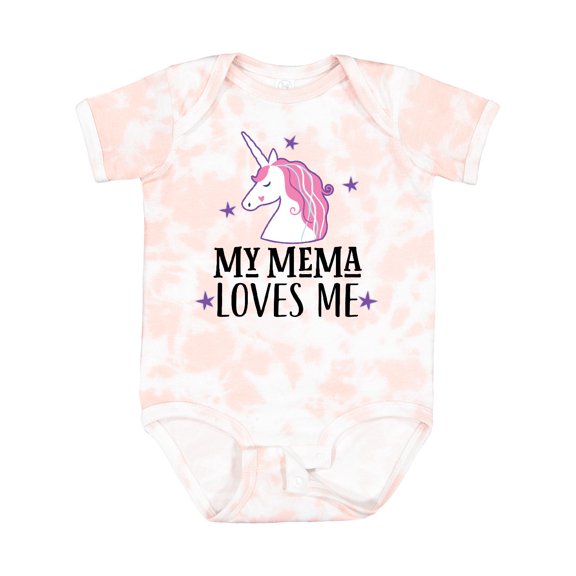 Inktastic My Mema Loves Me Girl Unicorn Girls Baby Bodysuit