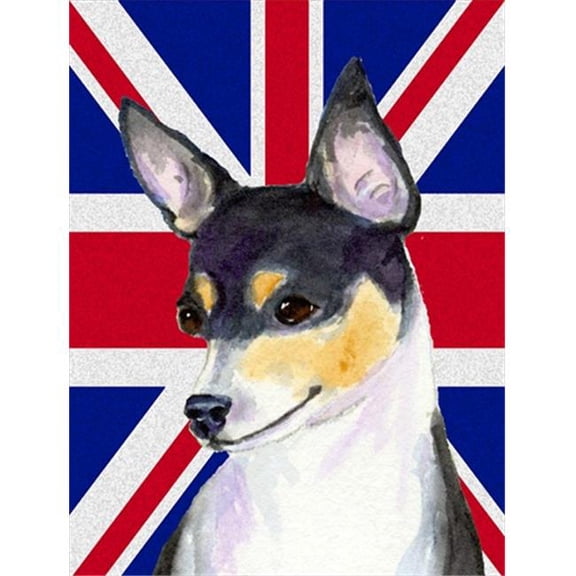 Rat Terrier With English Union Jack British Flag Flag Canvas House Size