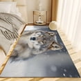 thumbnail image 4 of Washable Rug Modern Area Rug 5x7 ft Low Pile Bedroom Rug Animal Gray Wolf, Living Room Rug No Shedding Large Area Rug Lightweight Machine Washble Rug for Home, 4 of 7