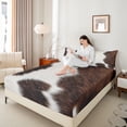 thumbnail image 4 of Homewish Animal Cow Print 4pcs Bed Sheets for Teens Boys Girls,Brown White King Sheets,Rustic Farmhouse Super Cozy Sheet Set,Breathable Home Decor, 4 of 7