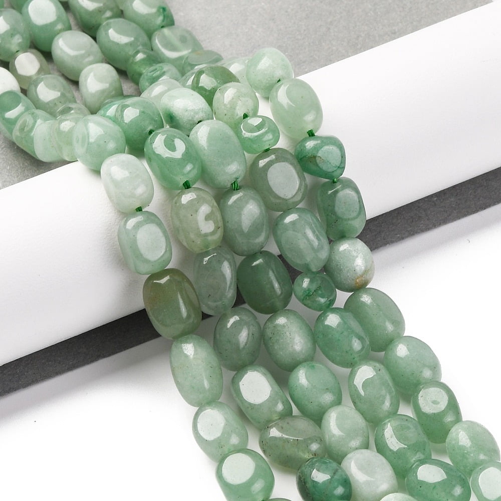 Natural Green Aventurine Beads Strands Tumbled Stone 7~12x6~8x5~7mm Hole: 1mm about 43~44pcs/strand 15.47~15.63''(39.3~39.7cm)