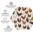 thumbnail image 3 of Honeii Roosters and Chickens print Leather Coaster Set of 4, ideal for safeguarding your furniture from drinks spills and effortless cleanup-Hexagon, 3 of 6