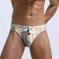 thumbnail image 3 of Nmnitkp Mens Swim Trunks Elastic Fabric Men's Bikini Swimwear Low Rise Swimming Briefs with Adjustable Drawstring,Boys Swim Trunks White,L, 3 of 7