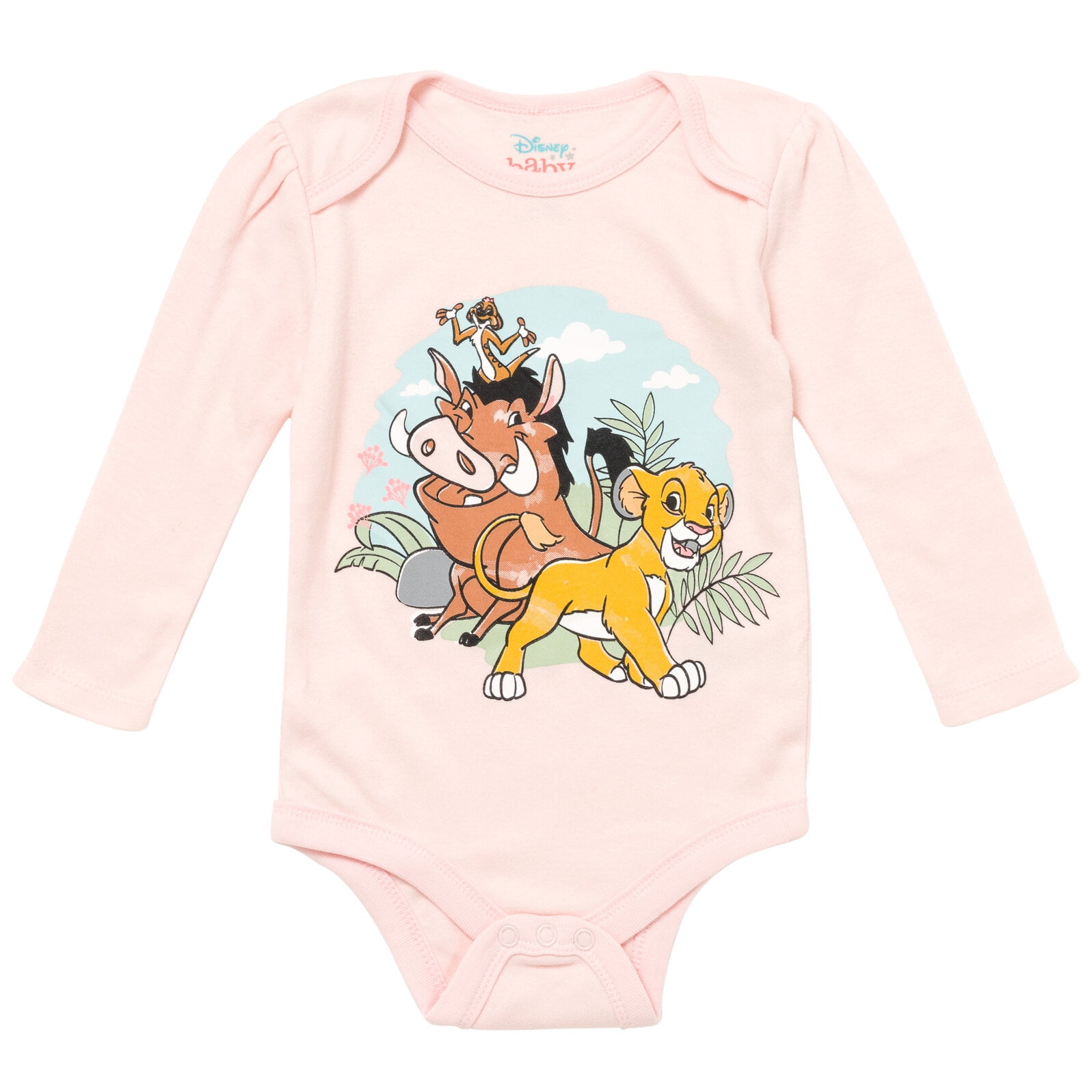 Disney Lion King Simba Timon Pumbaa Newborn Baby Girls 5 Pack Bodysuits Newborn to Infant